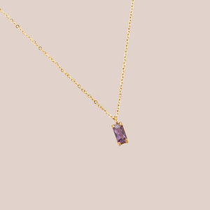 GOLD CUBED PURPLE NECKLACE