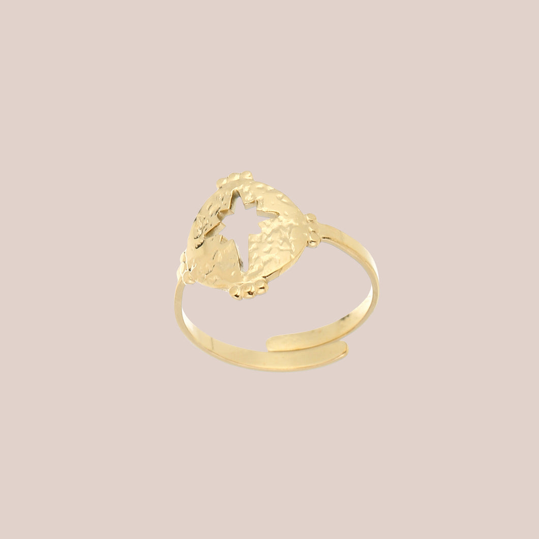 GOLD MORNING STAR RING